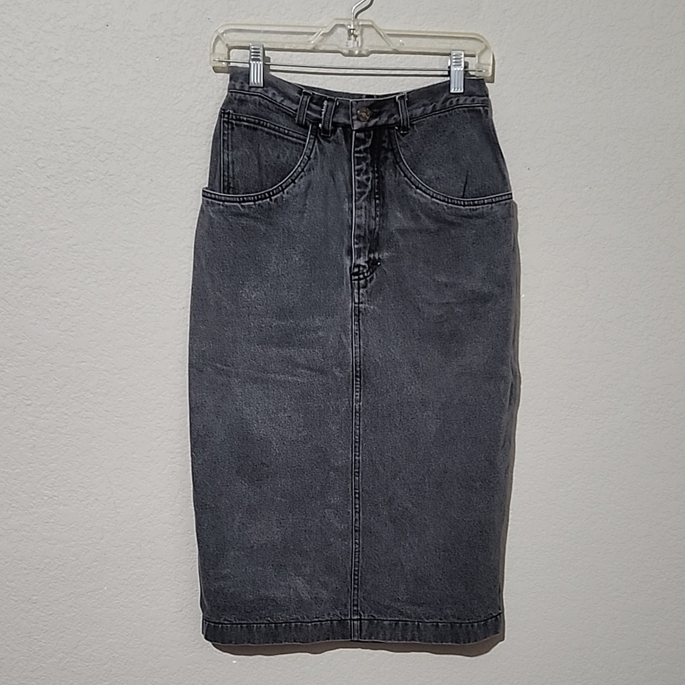 Spettro Skirt Womens Maxi Denim Black Light Wash Vintage Y2K Size 26